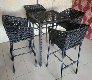 High Bar Stool Made With Rattan