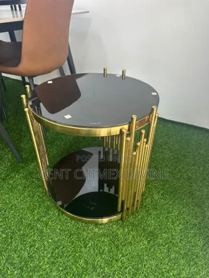 Single Side Stool Glass Top Gold Frame