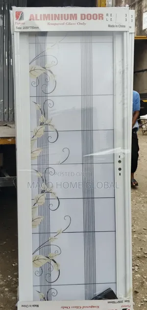 750. Size Full Glass Toilet Door White Colour