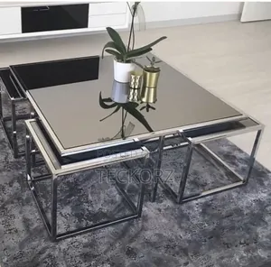 304 Stainless Steel Table With Tinted Glass