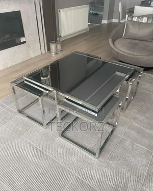 304 Stainless Steel Table With Tinted Glass