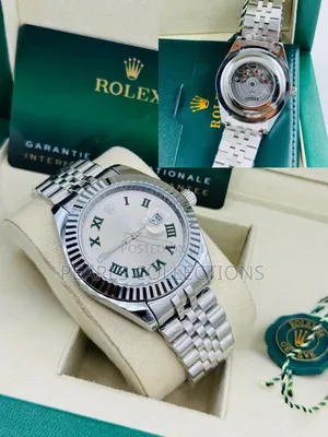 Automatic Rolex Watch Silver Chain