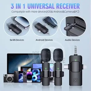 2.4g Wireless Lavalier Microphone 3 In 1 Wireless Lapel Mic For iPhone
