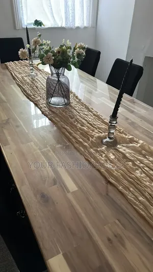 Brown Ruffled Table Runner