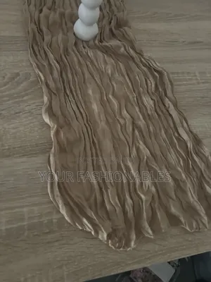 Brown Ruffled Table Runner