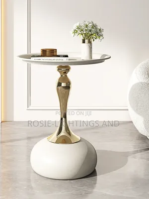 Simple Unique Design Metal Pan Side Stool Table - White