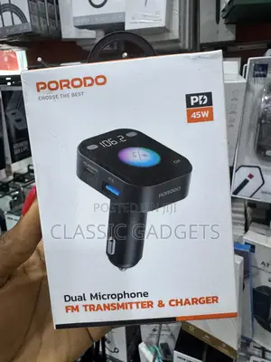 Porodo Dual Microphone Fm Transmitter 45w Pd Car Charger