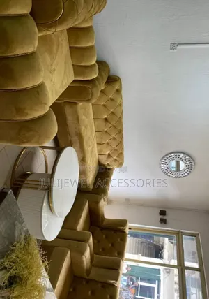 Classic Foreign Sofa Chair Set, Gold Color Fabric