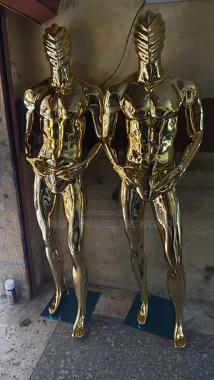 Spider Faced Male Gold Chrome Mannequin