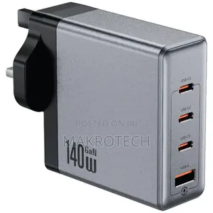 Green Lion Gan Premium Uk Plug Wall Charger 140w - Gray