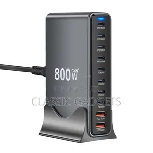800w Gan Multi Port Universal Portable Wall Charger for Multi Devices