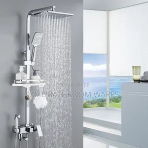 Chrome Shower Mixer With Bidet Spray and Rack