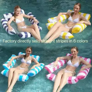 Inflatable Water-Resistance Lounger Chair Floater With Backrest