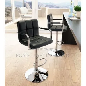 Unique L Shape Adjustable Bar Stools With Armrest Support - Set of 2