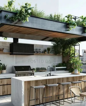 Vintage Wooden Outdoor Kitchen,Bar Lounge Construction Installation