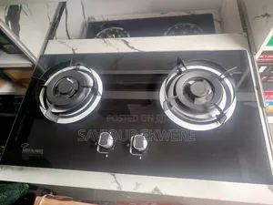 2 Gas Burner Glass Top in-Built Table Top