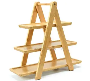 Multifunctional 3 Tier Wooden Buffet Platter