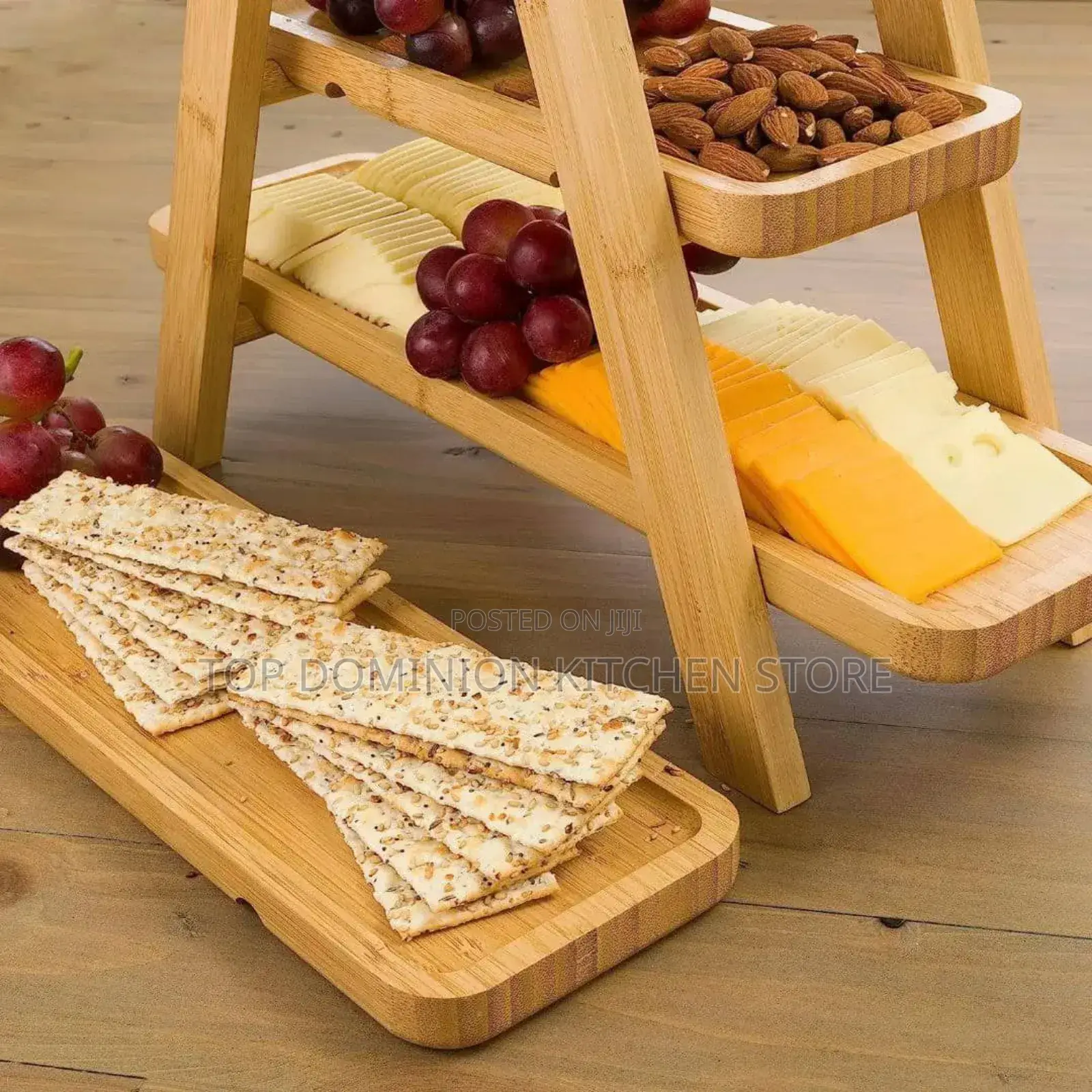 Multifunctional 3 Tier Wooden Buffet Platter