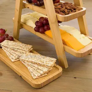 Multifunctional 3 Tier Wooden Buffet Platter