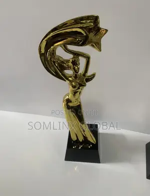 Gold Trophy Plaque Black Base