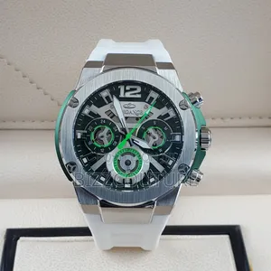 Original Elegance White Rubber Strap, Chronograph, Mechanical Watch