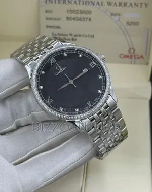 Original Omega Silver Stainless Steel, Calendar, Quartz Watch