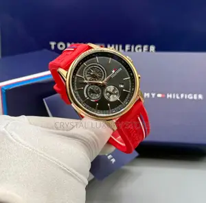 Tommy Hilfiger Quality Luxury Chronograph Rubber Strap Wristwatch