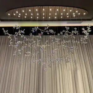 Luxury Crystal Multi-Colored Flower Oval Chandelier