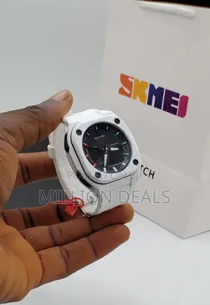 Men's Digital Dual Time for Wristwatch White