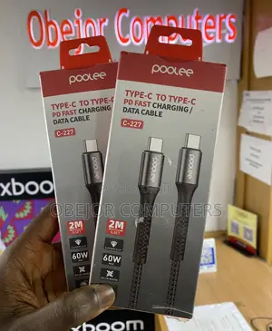 Poolee C227- Type-C to Type-C Nylon Braided Cable 2m Pd Fast Charging