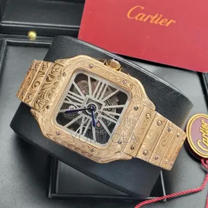 Cartier De Santos Skeletal Rose Gold Watch