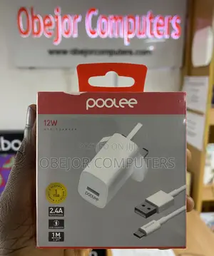 Poole Usb Charger 12w With Usb-a To Usb-c Cable
