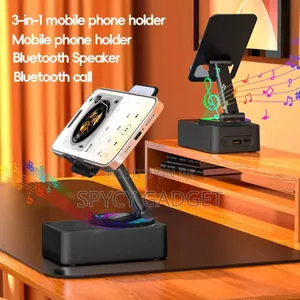 Rotating Phone Holder With Bluetooth Speaker Power Bank