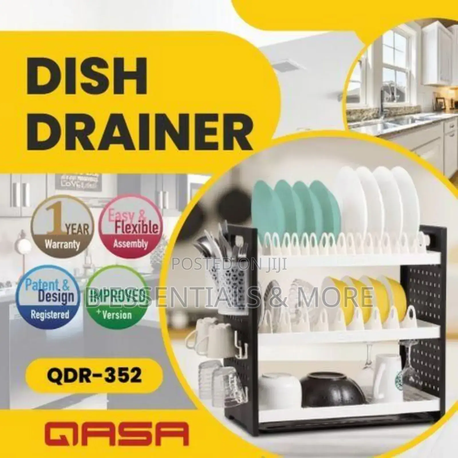 3 Layers Durable Plastic Dish Rack
