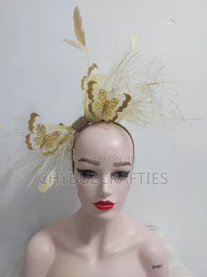 Gold Crinoline Butterfly Facinator