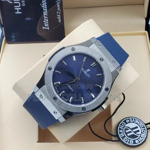 Hublot Automatic Blue Leather Watch