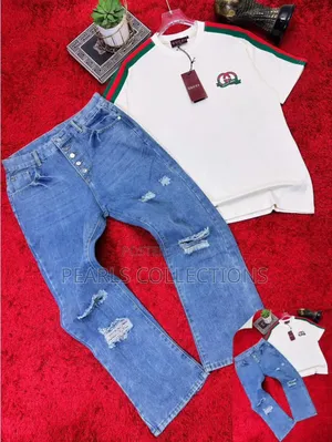 Gucci Top and Jean Set for Men