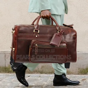 Mens Leather Traveling Trolley Bags