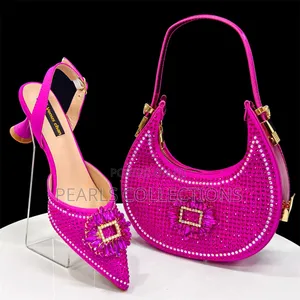 Wedding Shoe and Bag Set (Pink and Purple Color)