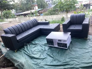 A Standard L Shape Leather Sofa