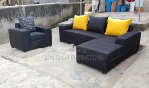 Affordable Black L Shape Sofas and a Single Seater