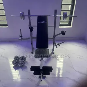Weight Lifting Bench With 50kg Barbell