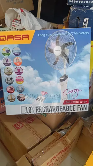 Qasa 18 Inches Rechargeable Standing Fan