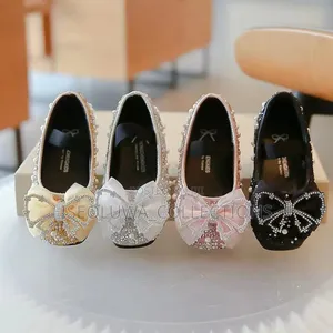 Girls’ Crystal Bow Pearl Party Shoes