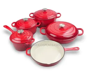5 in 1 Stiron Dutch Oven Cast Iron Set