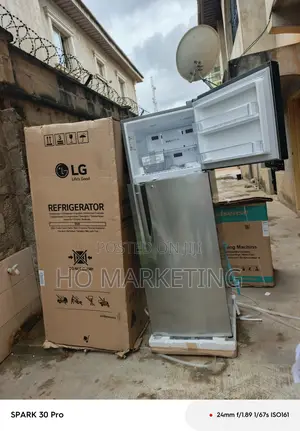 Energy -Saving Lg 308l Double Door Fridge in Steel Refrigerator