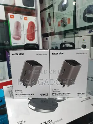 Green Lion Premium Series Fixed Plug Wall Charger Uk Plug Pd 100w