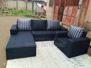 L Shaped Fabric Sofa With Quality Material It's Available