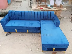 Classic Blue Color L Shape Sofas