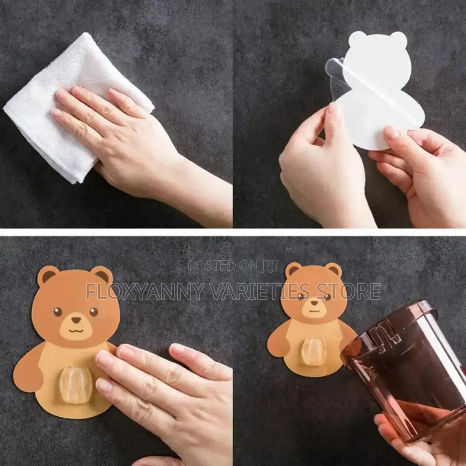 Multifunctional Cute Bear Tile Mounted Mini Storage Container